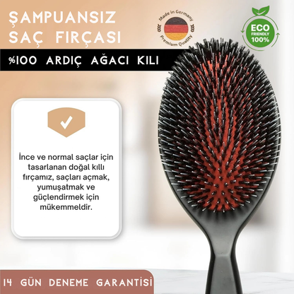 Şampuansız Saç Fırçası %100 Ardıç Kılı