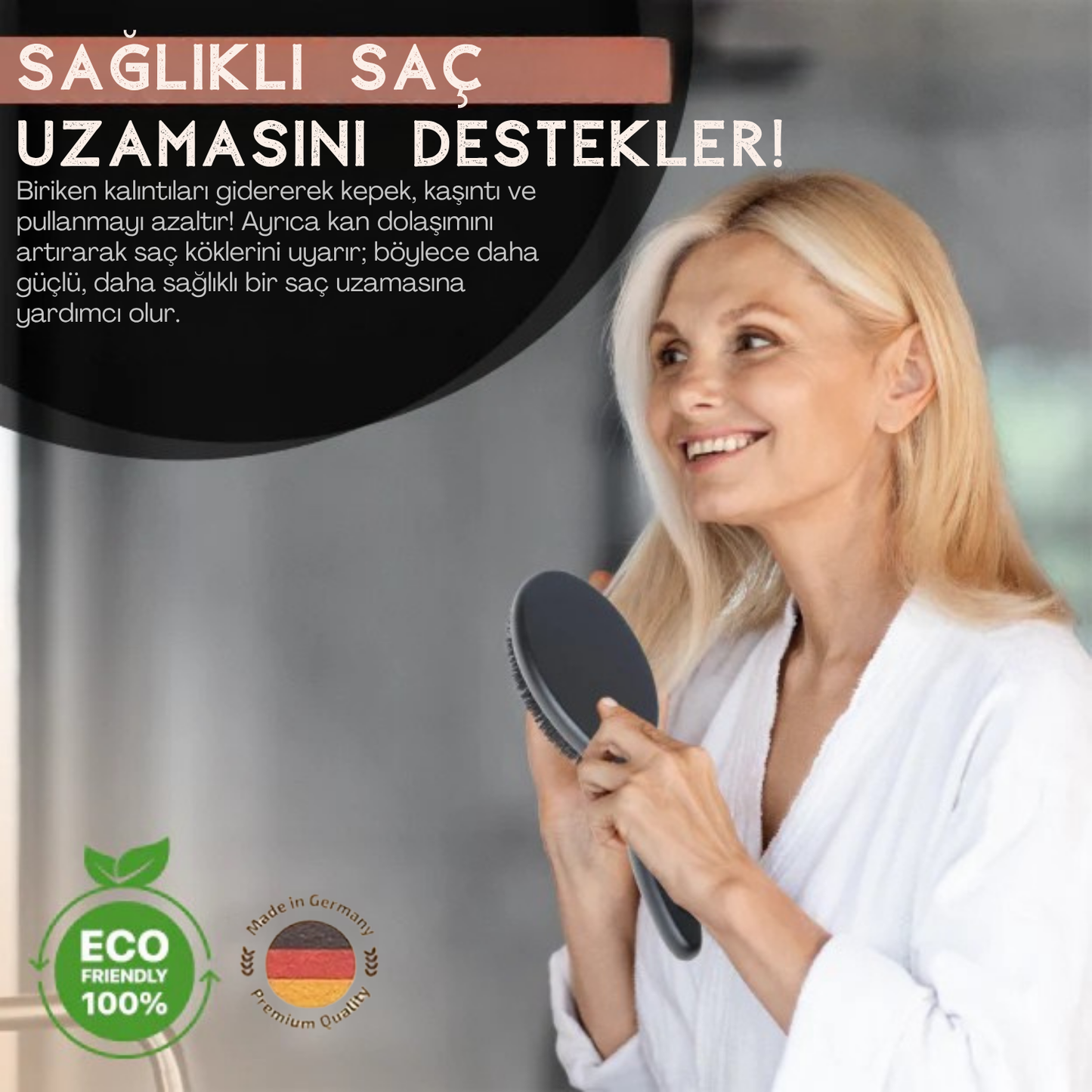 Şampuansız Saç Fırçası %100 Ardıç Kılı