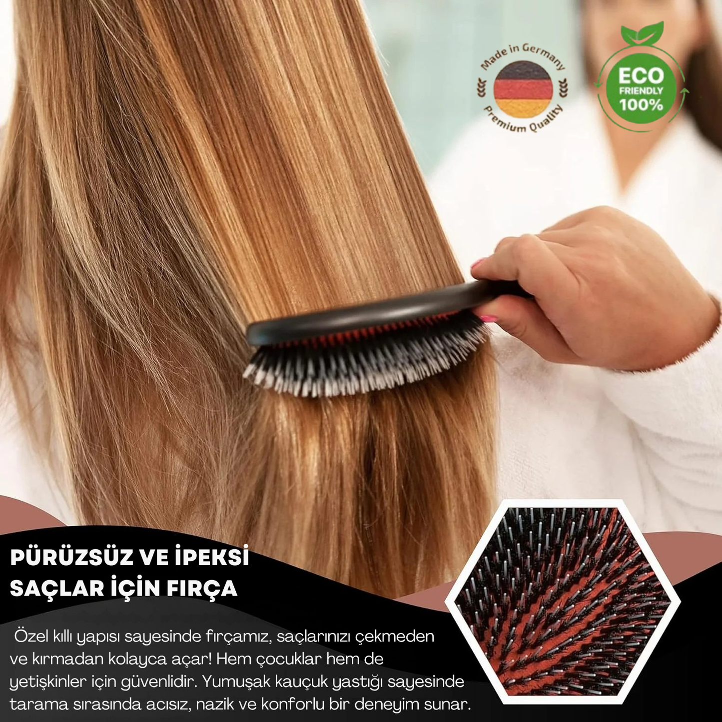 Şampuansız Saç Fırçası %100 Ardıç Kılı